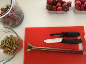 Preparing rhubarb is a slow business.